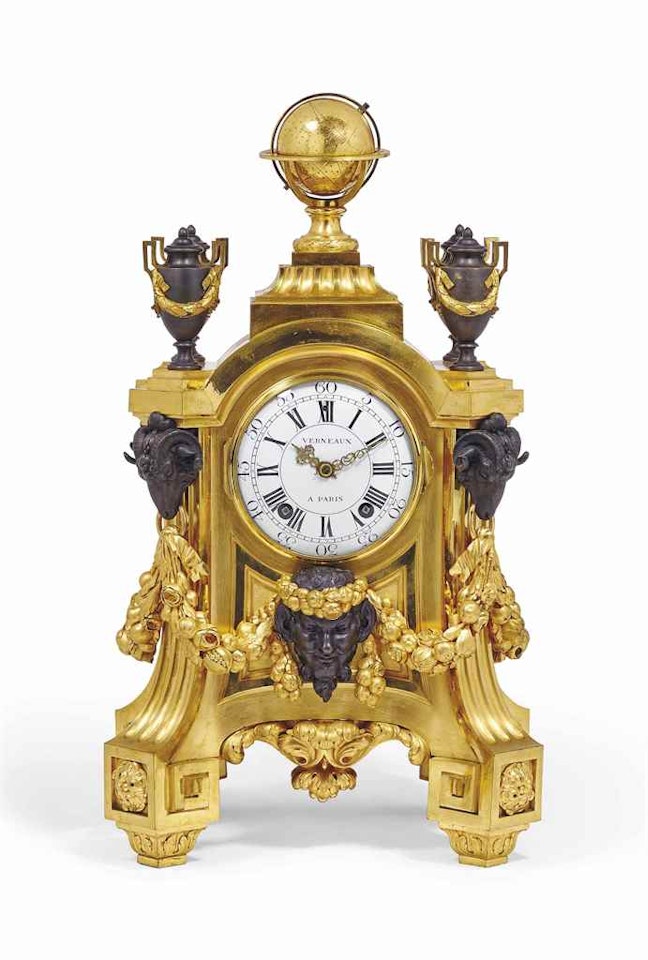 A LATE LOUIS XV ORMOLU STRIKING MANTEL CLOCK by Anonymous