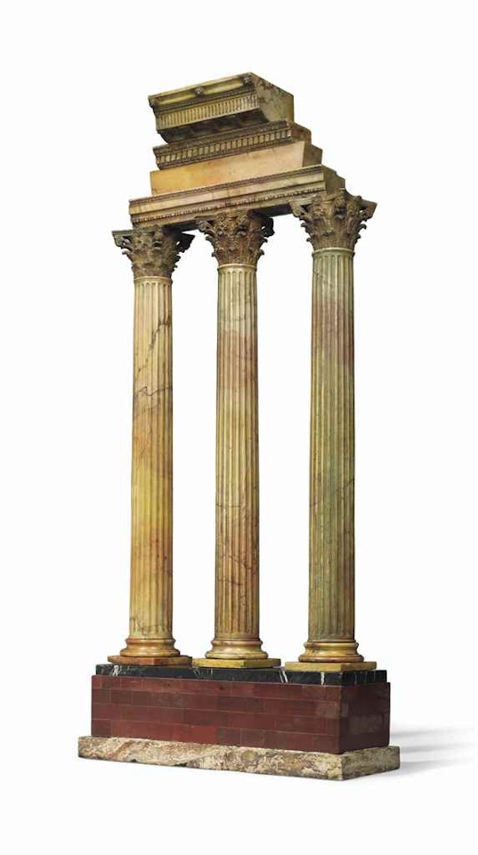 AN ITALIAN MARBLE MODEL OF THE TEMPLE OF CASTOR AND POLLUX by Anonymous