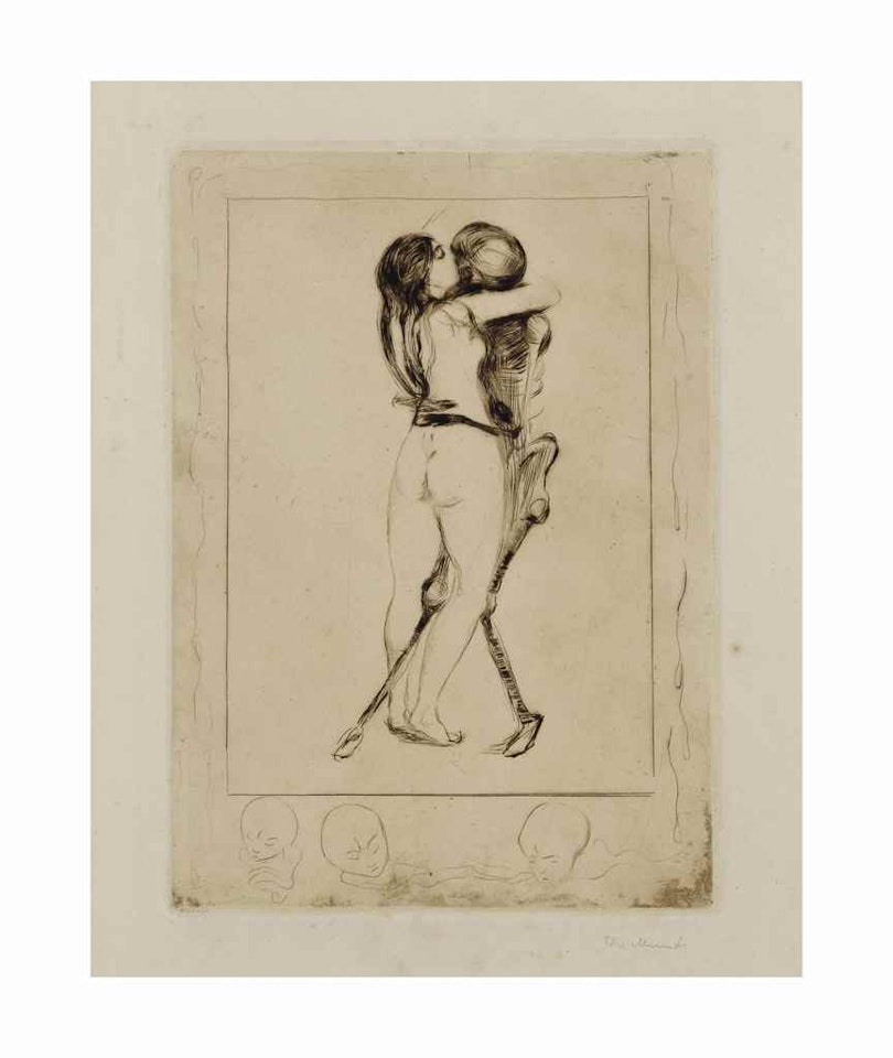 Death and the Woman by Edvard Munch