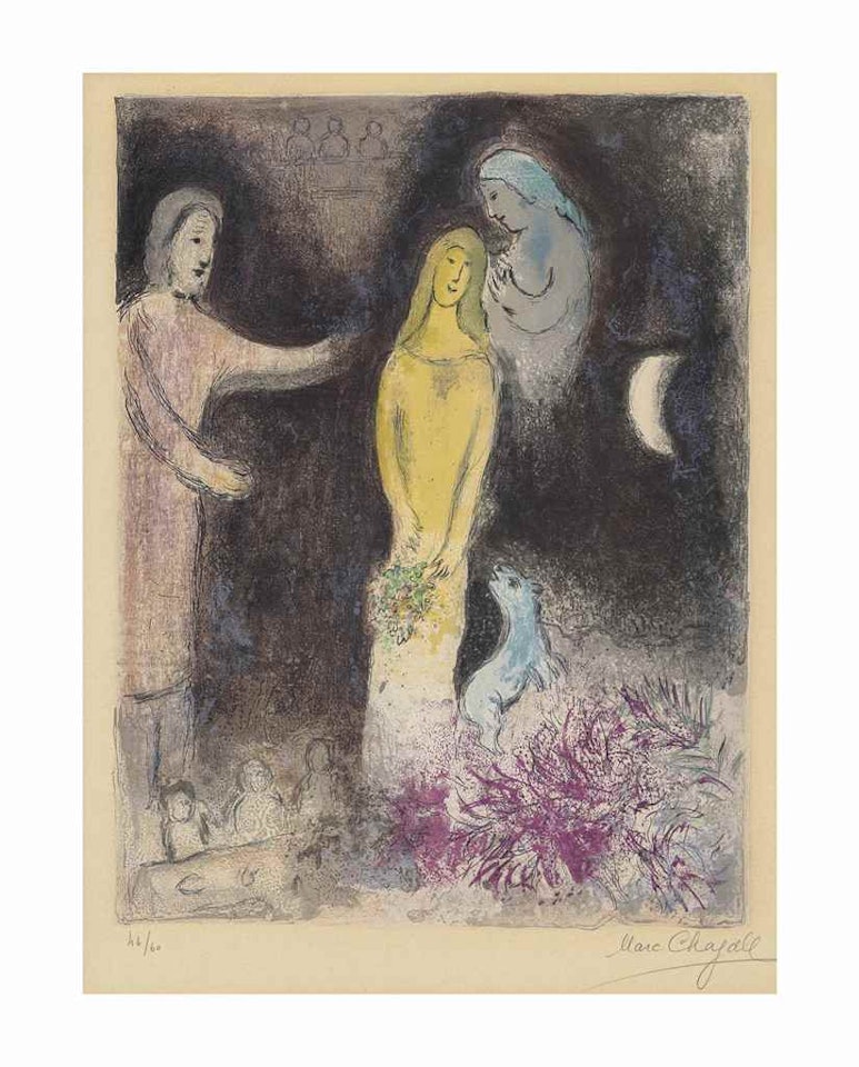 Chloé vêtue et coiffée par Cléariste, from: Daphnis et Chloé by Marc Chagall