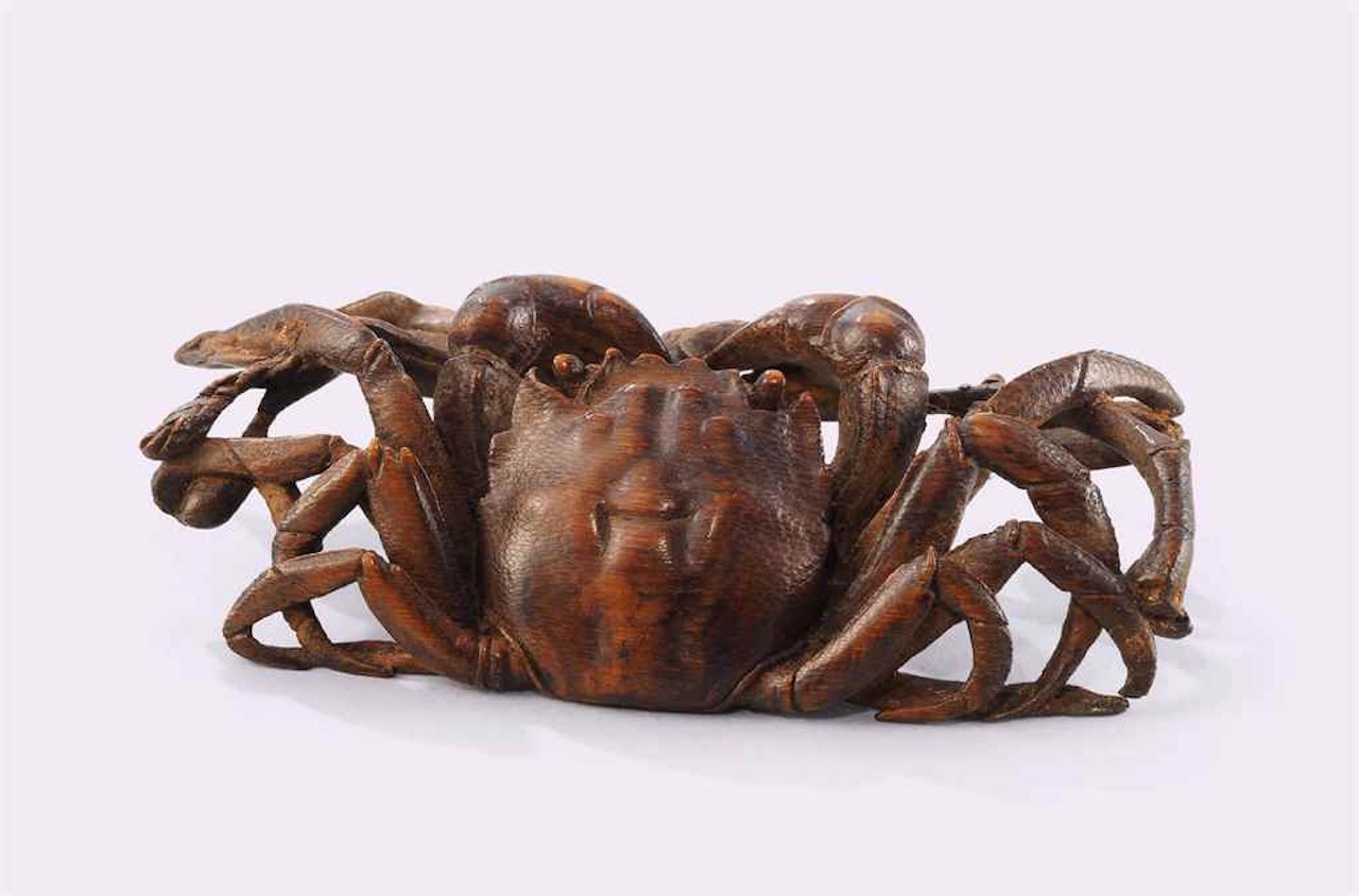A BAMBOO CARVING OF A CRAB by Anonymous