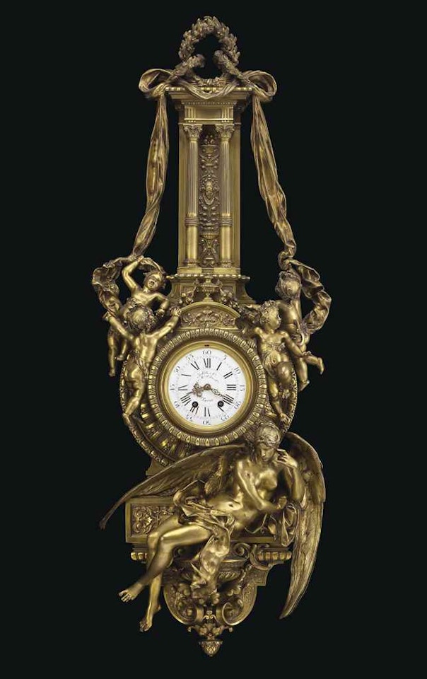A LARGE FRENCH ORMOLU CARTEL D'APPLIQUE AND COMPANION BAROMETER by Anonymous