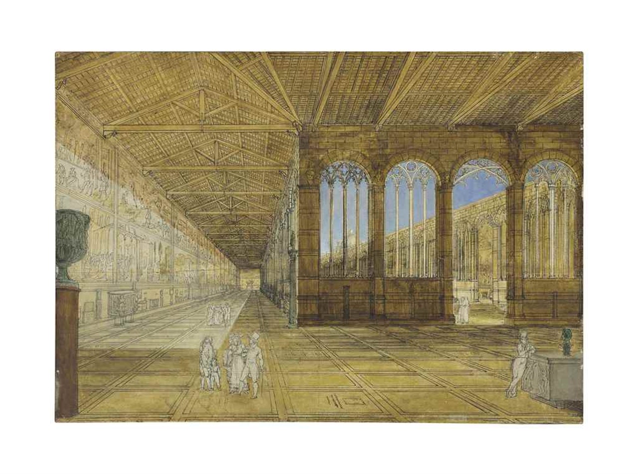 The interior of the Camposanto, Pisa by English School