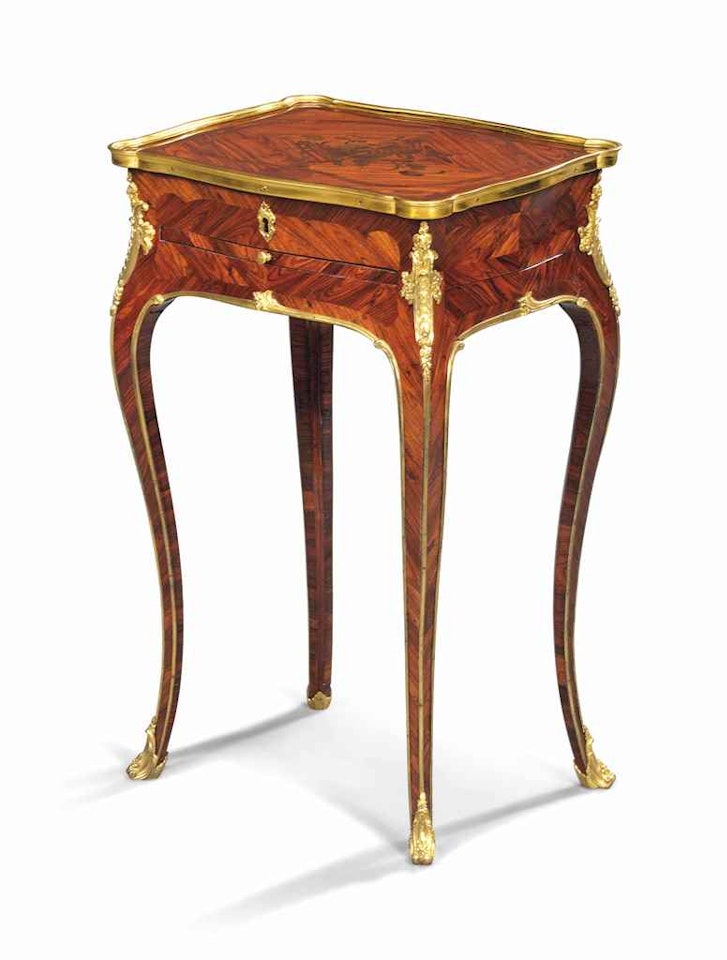 A LOUIS XV ORMOLU-MOUNTED KINGWOOD AND BOIS DE BOUT OCCASIONAL TABLE by Anonymous