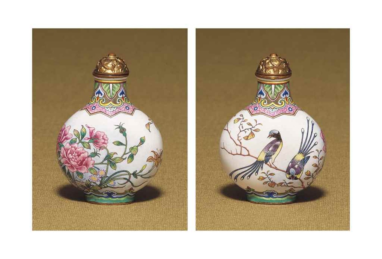 A PAINTED ENAMEL SNUFF BOTTLE by Anonymous