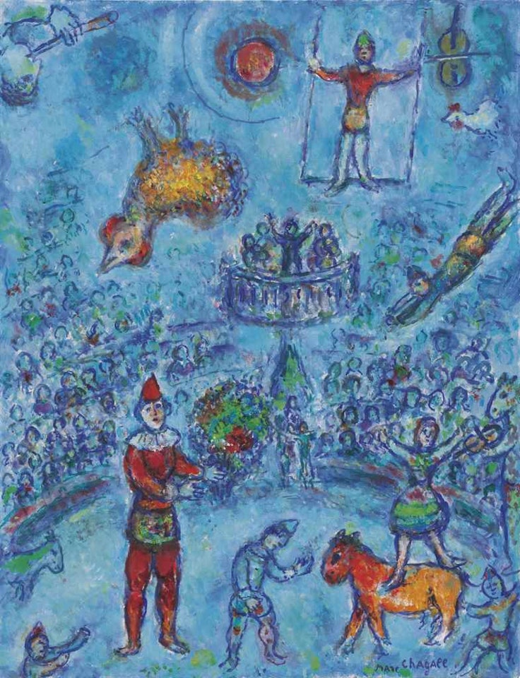 Le petit cirque bleu by Marc Chagall