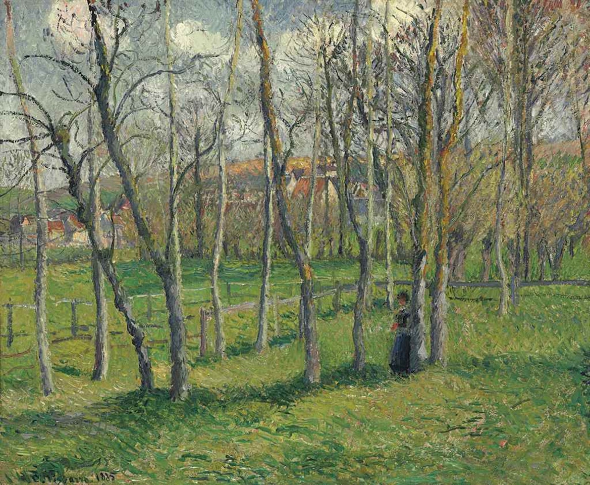 Prairie de Bazincourt by Camille Pissarro