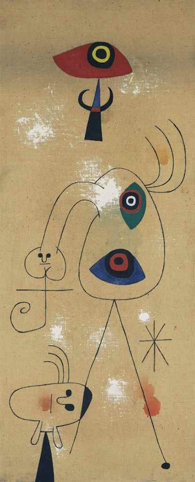 Femmes et oiseaux dans la nuit by Joan Miró