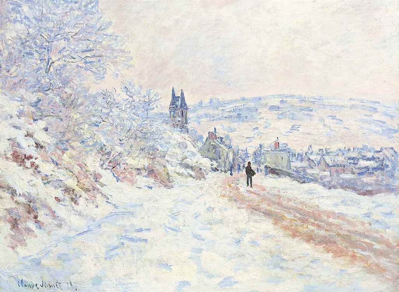 La route de Vétheuil, effet de neige by Claude Monet