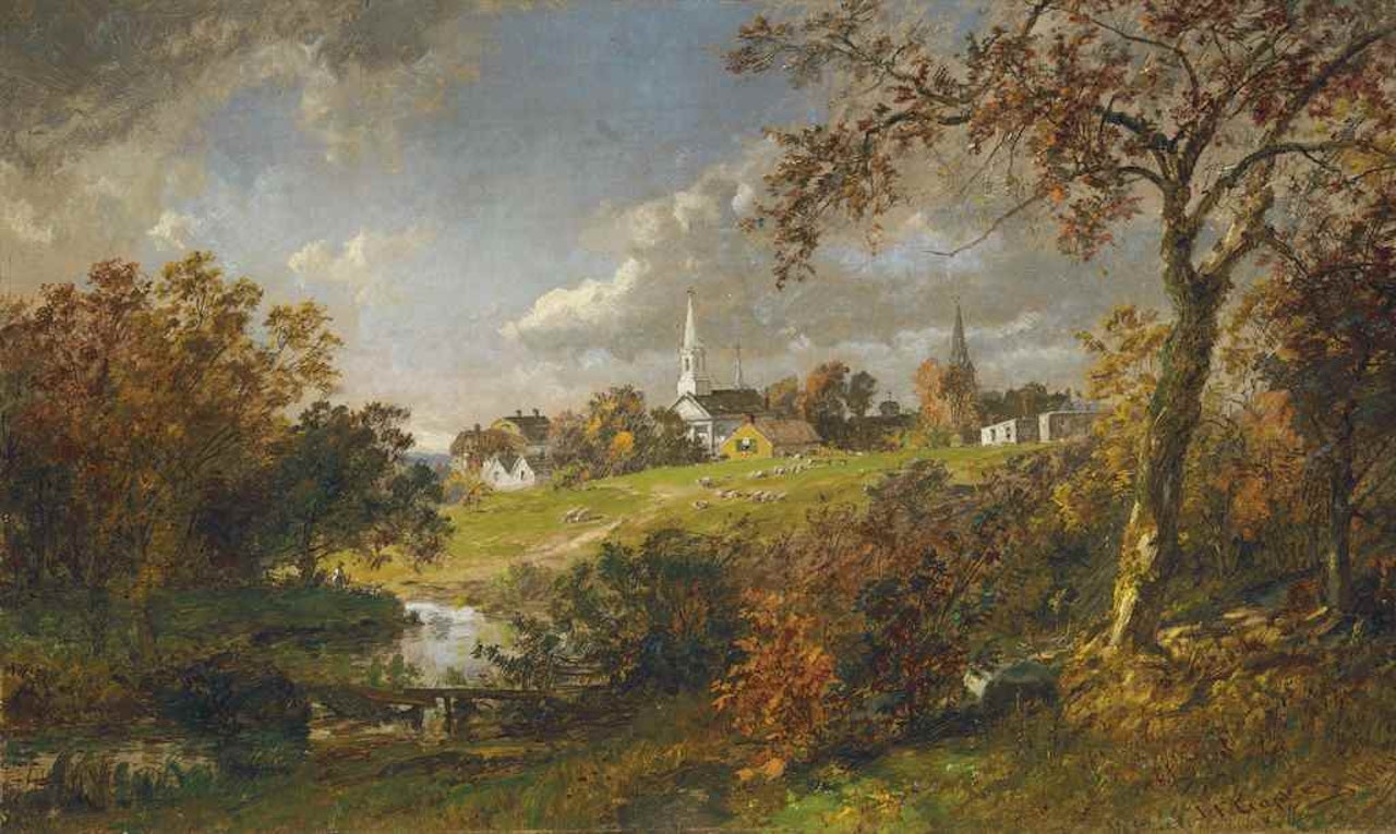 Back of the Village, Saugerties, New York by Jasper Francis Cropsey