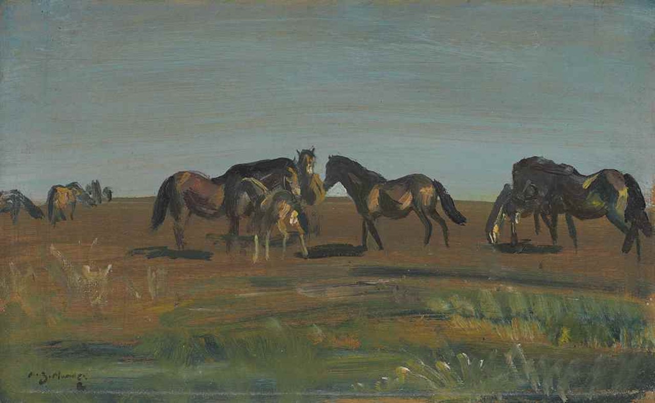Exmoor Ponies Study No. 14 by Alfred James Munnings