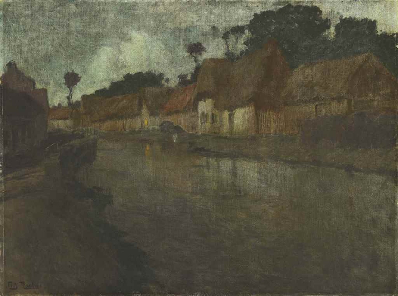 Au bord de la rivière d'Arques by Fritz Thaulow