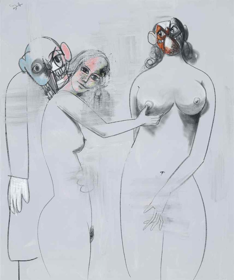 Three Figure Composition by George Condo