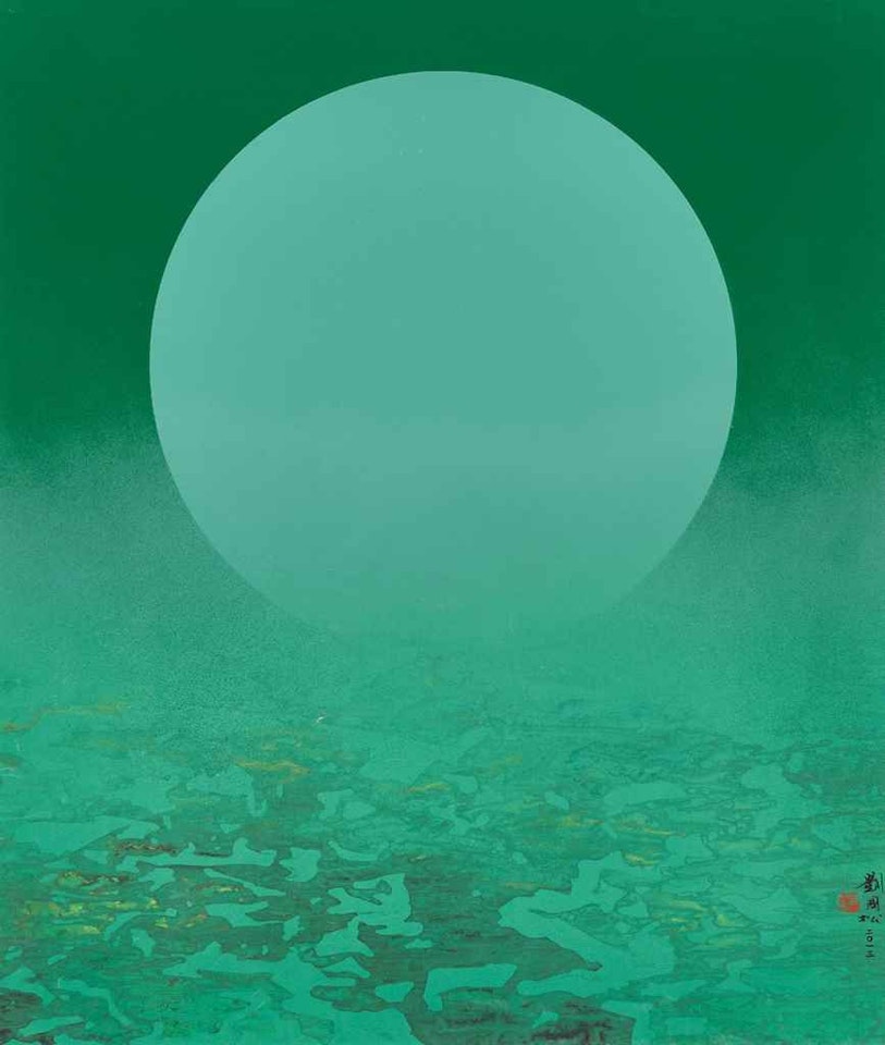 Bluish Moon Rising from Five Flower Pond by Liu Kuo-Sung (Liu Guosong)