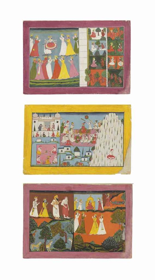 FIVE ILLUSTRATIONS TO A RAMAYANA SERIES by Anonymous