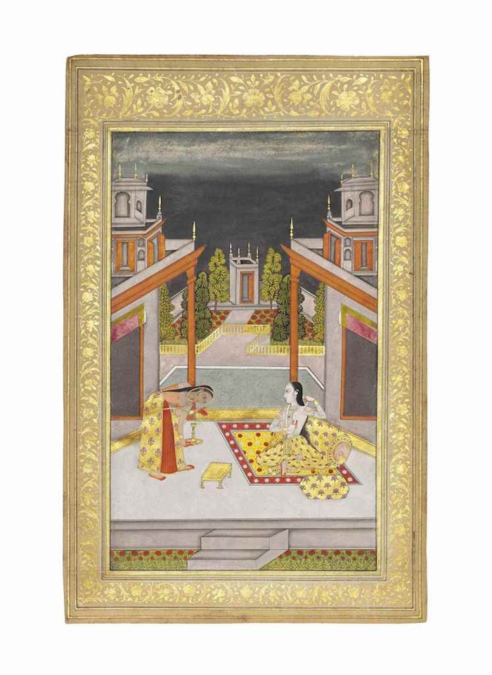 AN ILLUSTRATION TO A RAGAMALA SERIES: SHYAM KALYAN RAGINI OF SHRI RAGA by Anonymous
