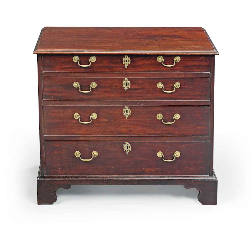A GEORGE III MAHOGANY CHEST by Anonymous