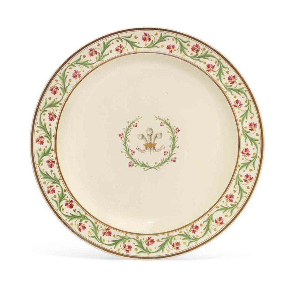 A WEDGWOOD CREAMWARE PLATE FROM THE PRINCE OF WALES SERVICE by Anonymous