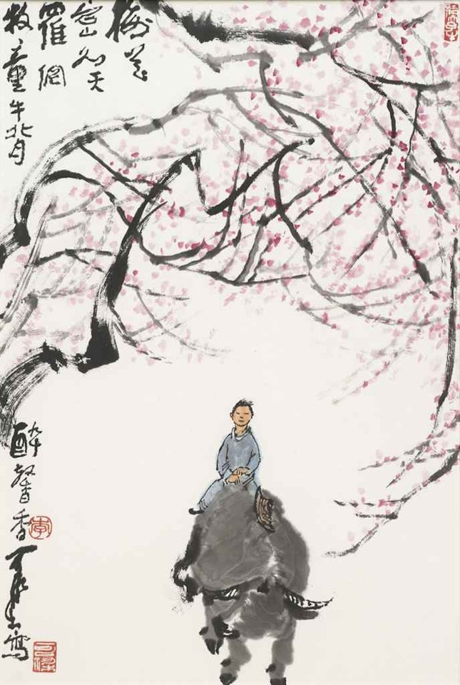 Herdboy and Ox in Spring by Li Keran