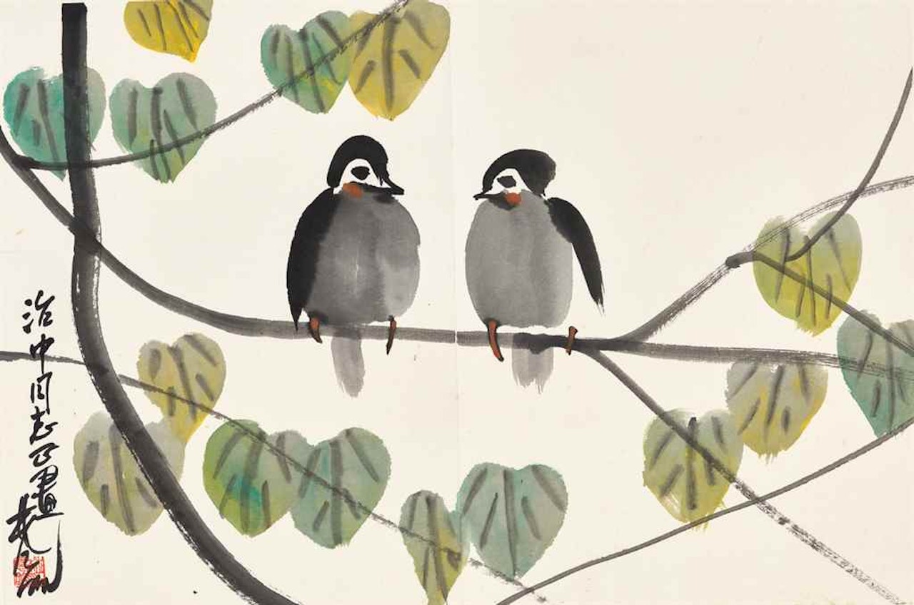 Two Birds by Lin Fengmian