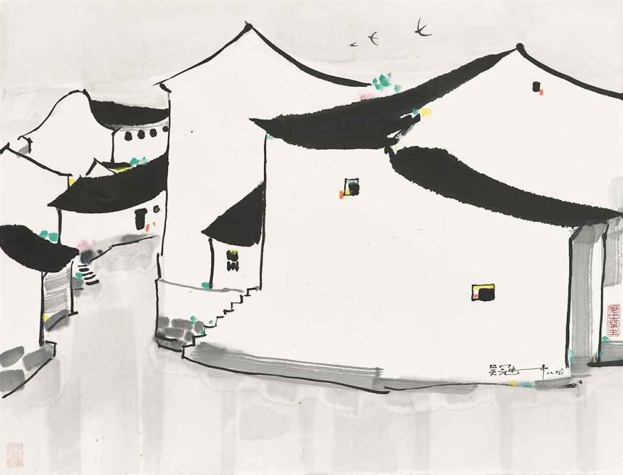 Water Village in Jiangnan by Wu Guanzhong