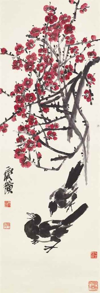 Magpies and Plum Blossoms by Qi Baishi