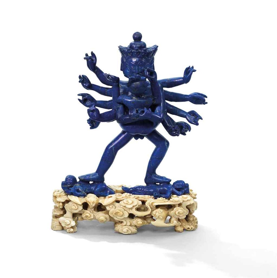 A LAPIS LAZULI FIGURE OF HEVAJRA by Anonymous