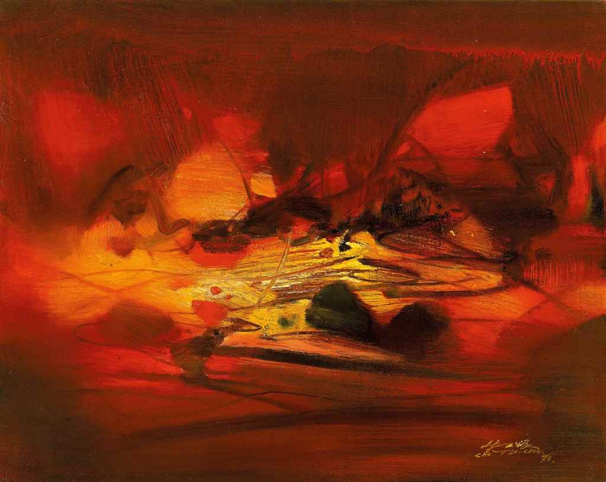 COMPOSITION IN RED by Chu Teh-Chun