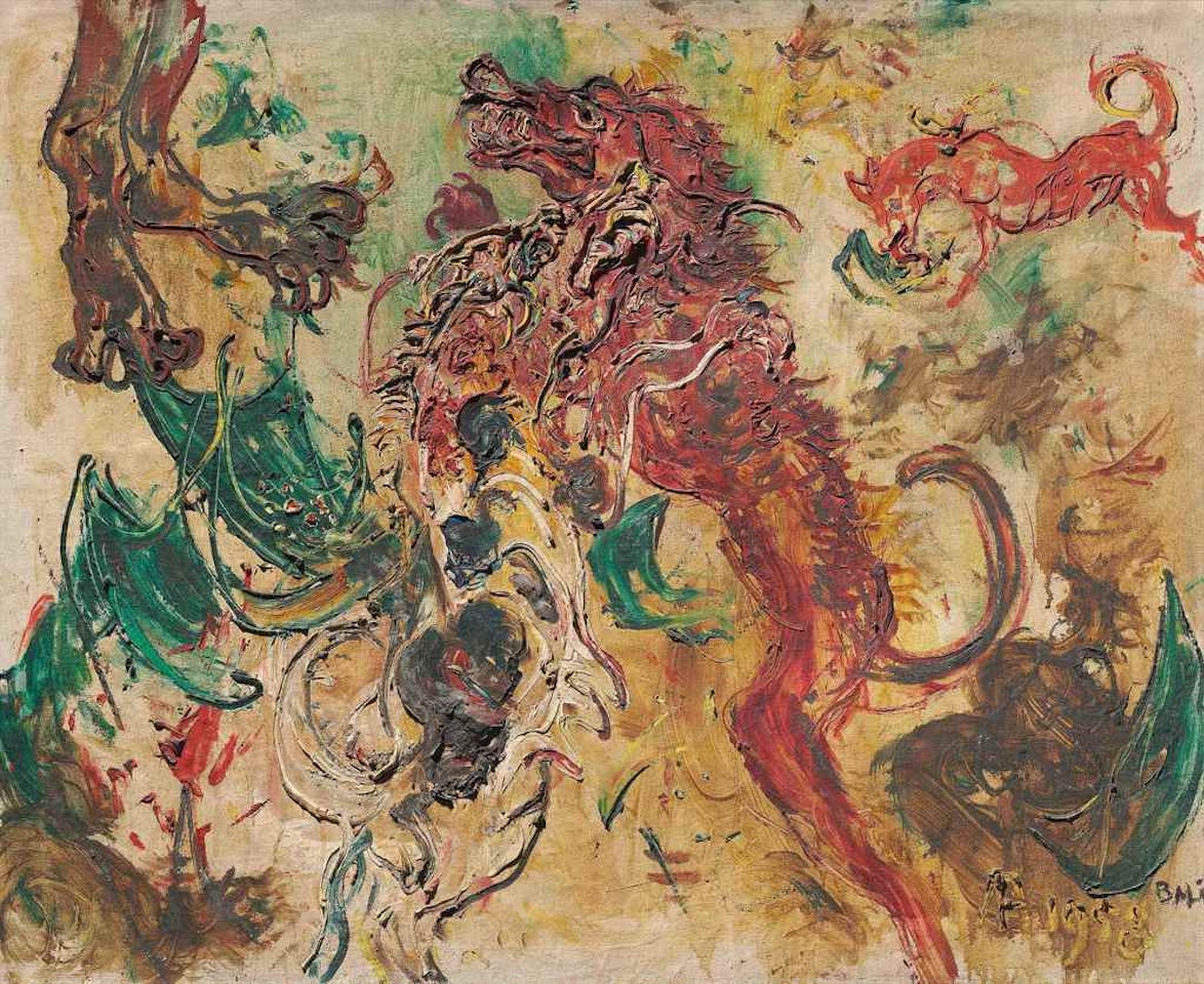FIGHTING DOGS by Affandi