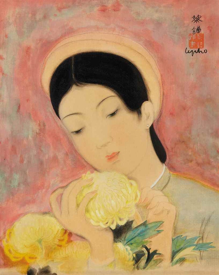 LA JEUNE FILLE AUX PIVOINES by Le Pho