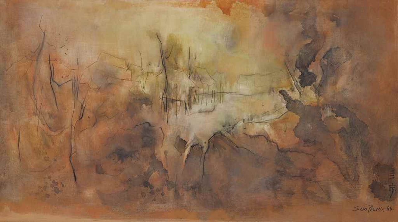 VILLAGE SUNSET by Cheong Soo Pieng