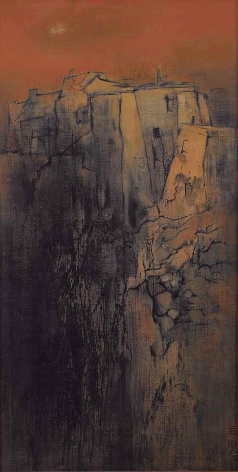 BUILDINGS IN ORANGE by Cheong Soo Pieng