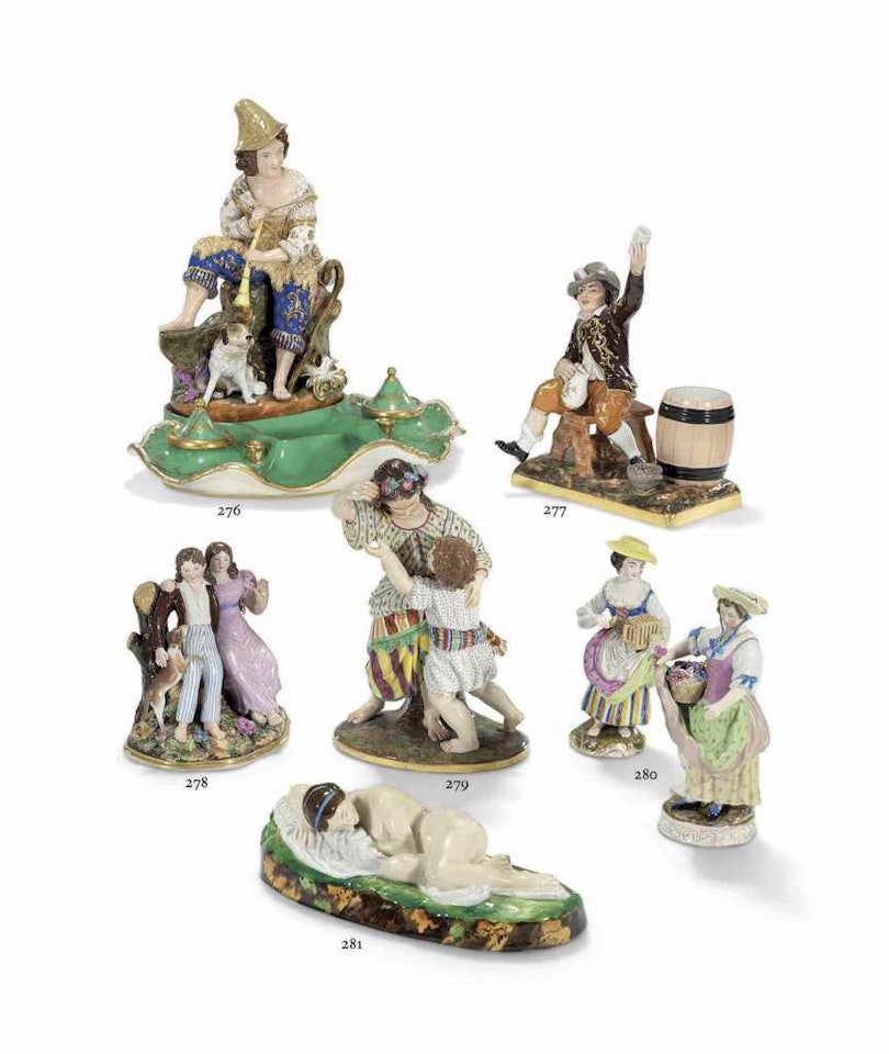 A PORCELAIN GROUP 'PAUL, VIRGINE AND THE DOG FIDÈLE’ by Anonymous