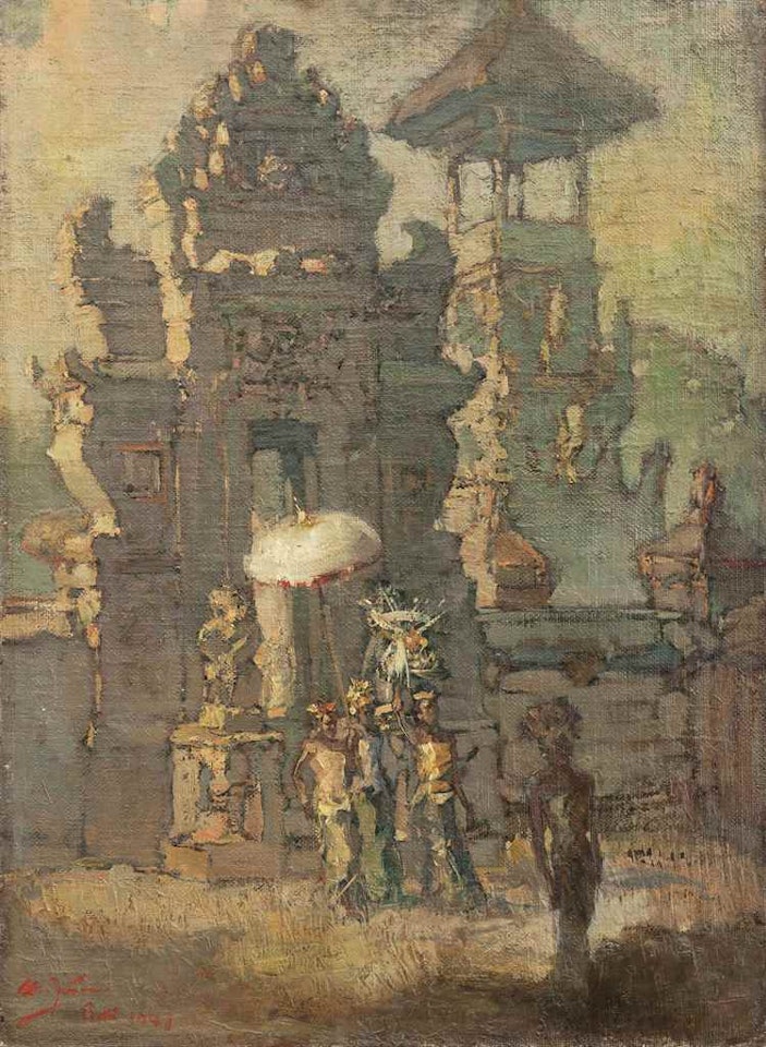 Temple Gathering by Lee Man Fong