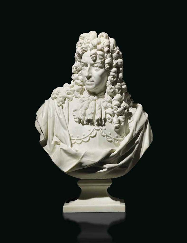 A LIFE-SIZE MARBLE BUST OF A MAN by Anonymous