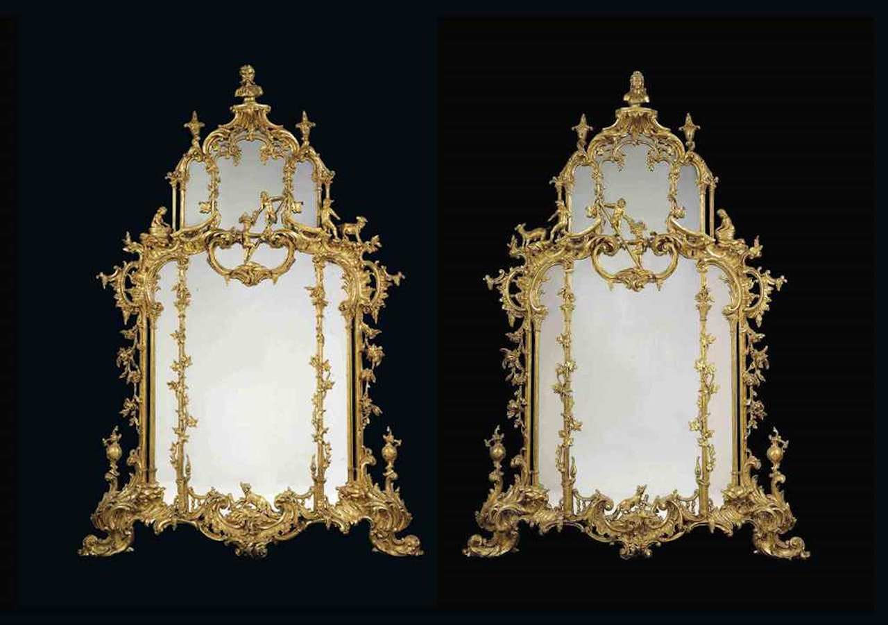 A PAIR OF LARGE MID-VICTORIAN GILTWOOD MIRRORS by Anonymous