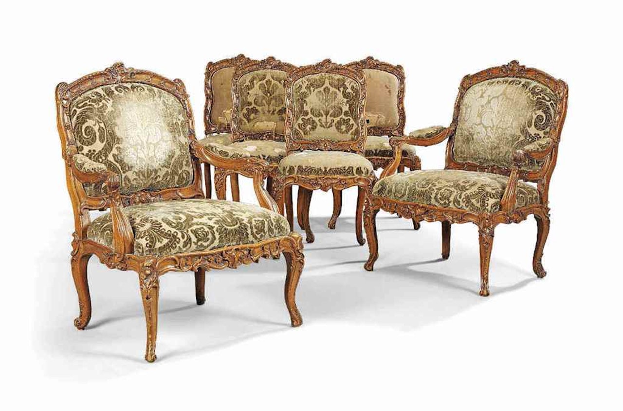 A FRENCH BEECHWOOD SIX-PIECE SALON SUITE by Anonymous