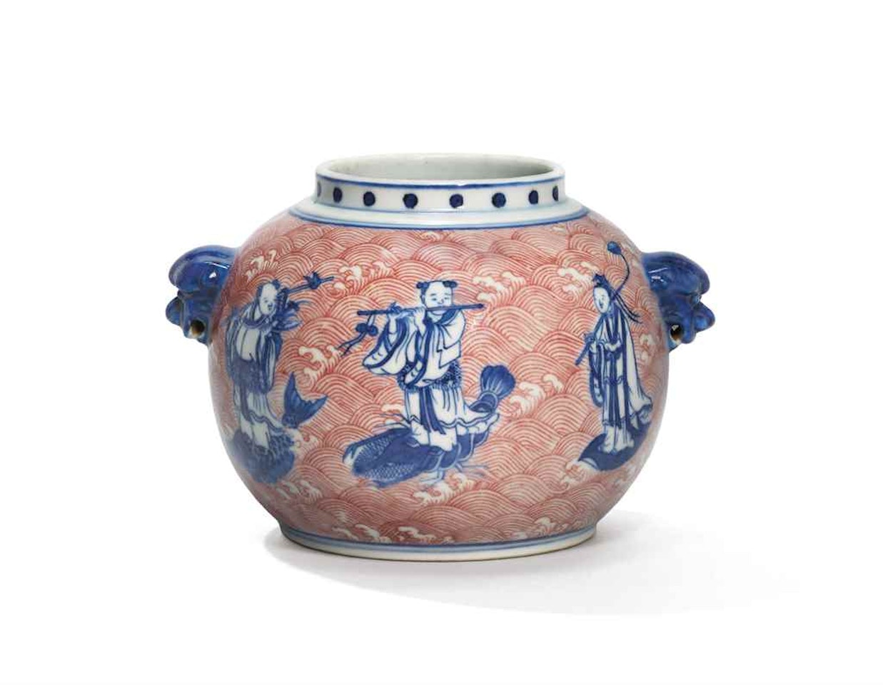A COPPER-RED AND UNDERGLAZE-BLUE ‘IMMORTALS’ JAR by Anonymous