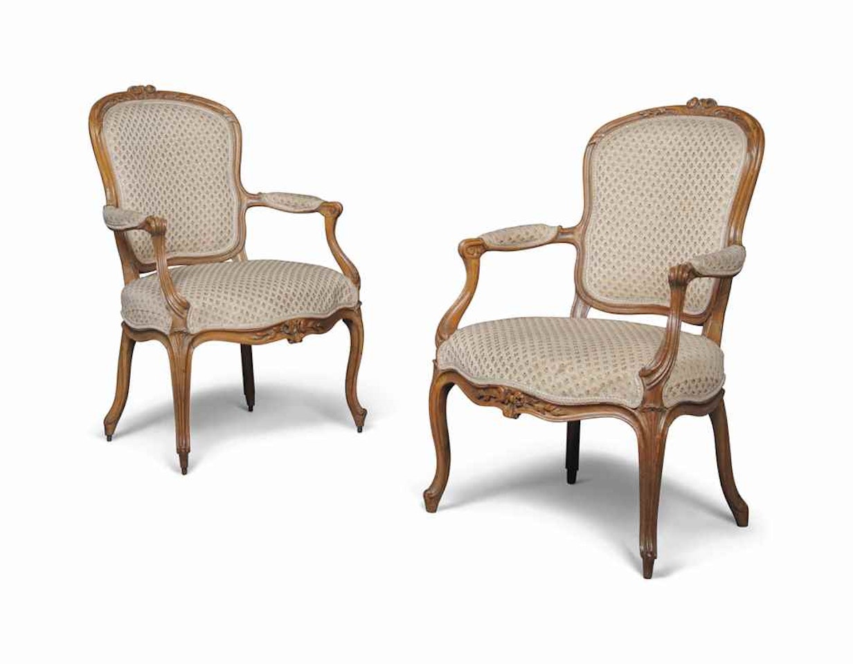 A PAIR OF LOUIS XV BEECHWOOD FAUTEUILS by Anonymous