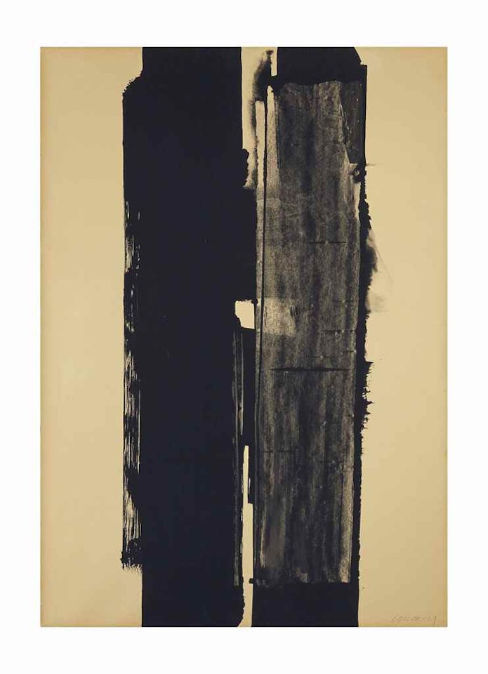 Gouache sur papier 108x76 cm., 1973  by Pierre Soulages