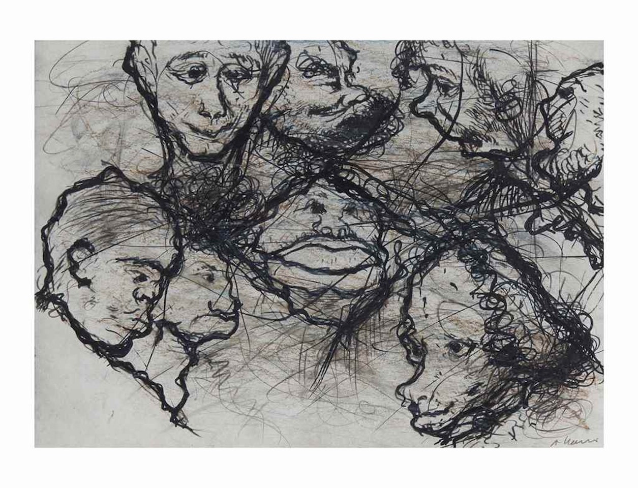 Gesichter mit Goya No. 16 by Arnulf Rainer