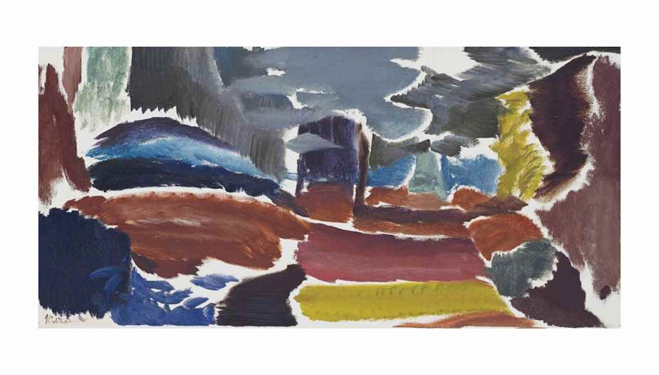 Blue and Red Woods by Ivon Hitchens
