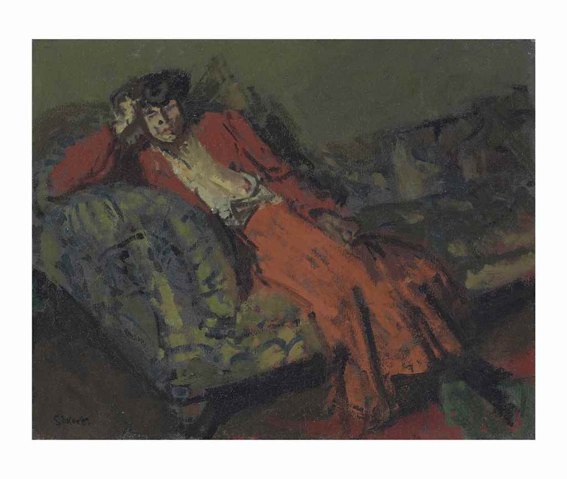 Woman in Red against Green by Walter Richard Sickert