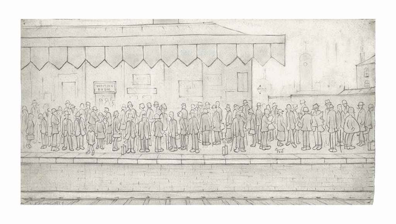 A Station Platform by Laurence Stephen Lowry