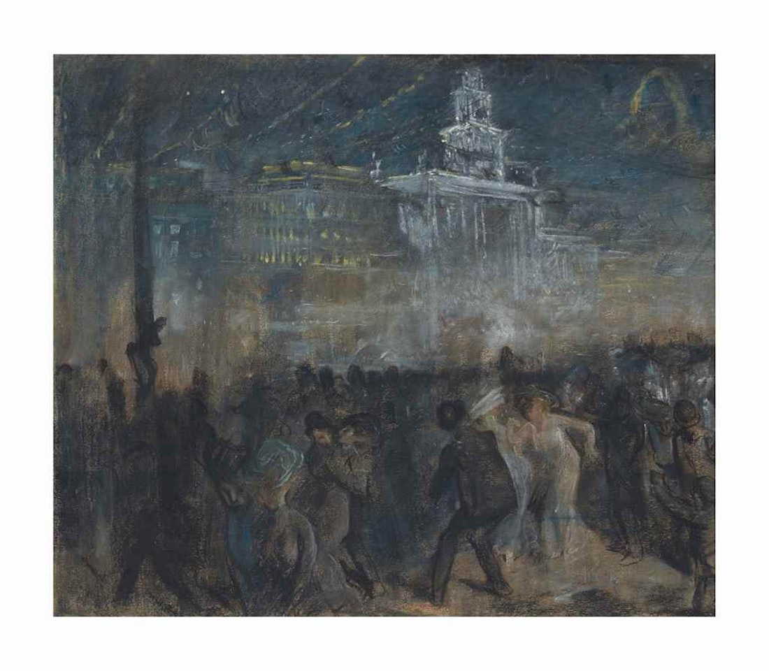 Paris, scène de bal devant l'Hôtel de Ville by Théophile Alexandre Steinlen