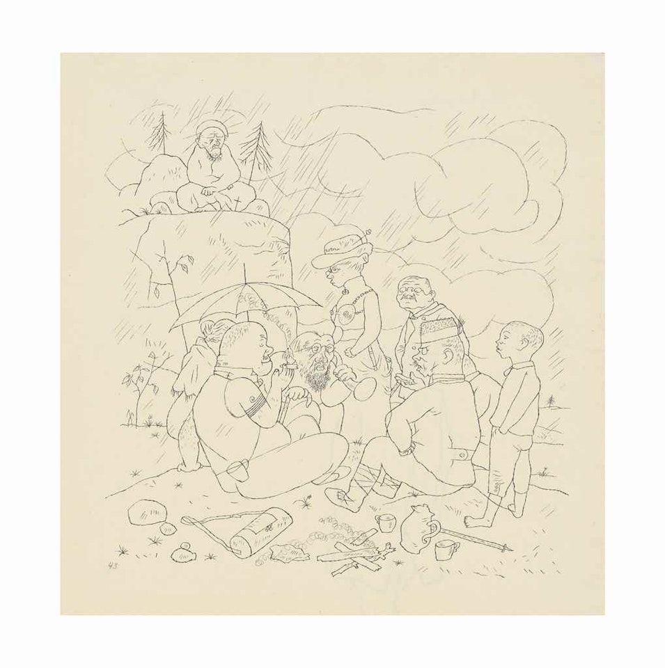 Germanentag (recto); Untitled (verso) by George Grosz