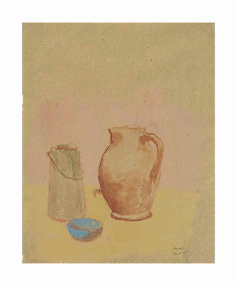 Coupe, cruche et boîte à lait by Pablo Picasso