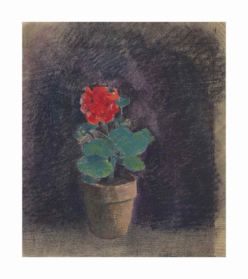 Pot de géranium by Odilon Redon