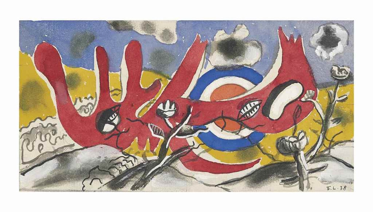 Étude pour 'Projet décoratif pour un centre d'aviation populaire' by Fernand Leger