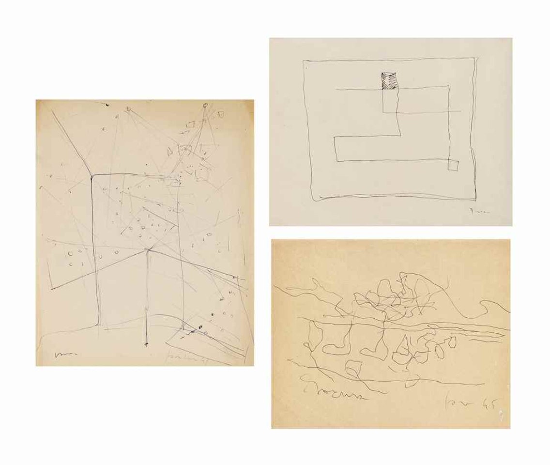 (i) Ambiente spaziale (Spatial Environment); (ii) Forma (Shape); (iii) Composizione astratta (Abstract Composition) by Lucio Fontana